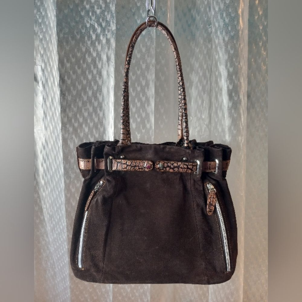 Gun Tote'n Mamas Concealed Carry Brown Swede Purse Shoulder Bag